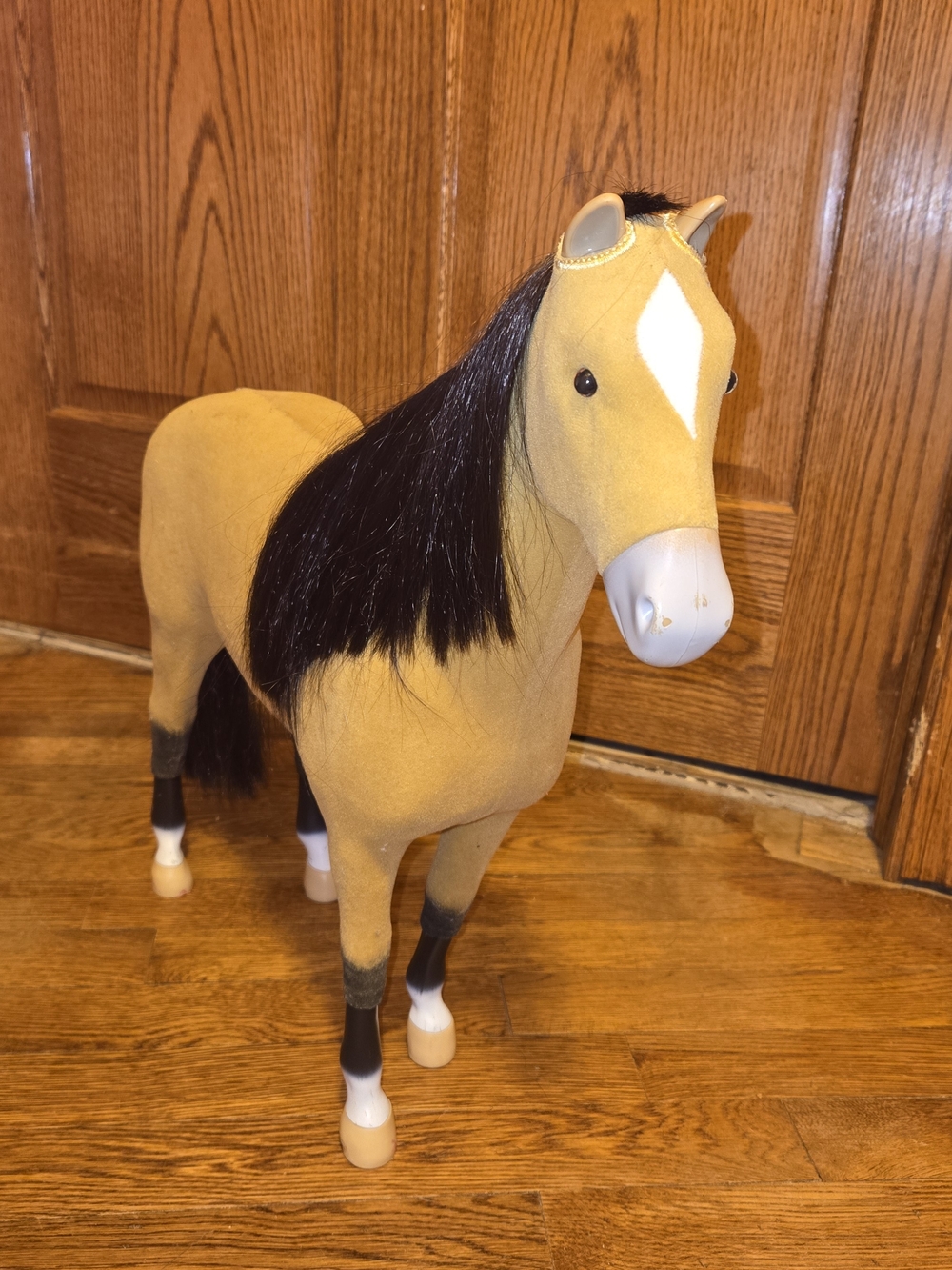 American Girl Buckskin Plush Horse with Black Mane and White Blaze